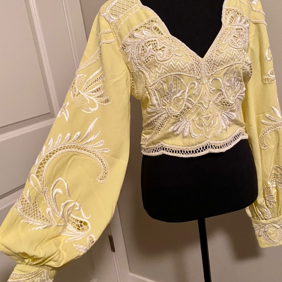SOLD - Karen Millen - yellow laser cut beaded blouse - Picture 6 of 6